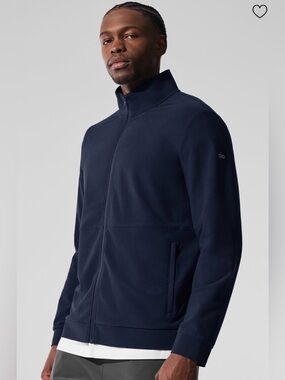 Alo Yoga Conquer Max Mock Neck Full Zip Navy Size XL